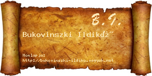 Bukovinszki Ildikó névjegykártya